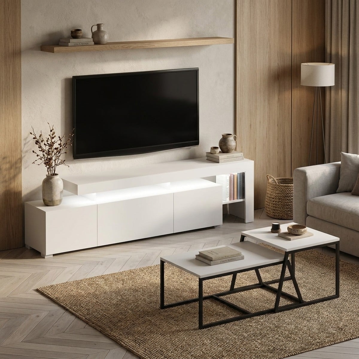 Set mueble TV y mesas de centro modernas Beliz | Leroy Merlin