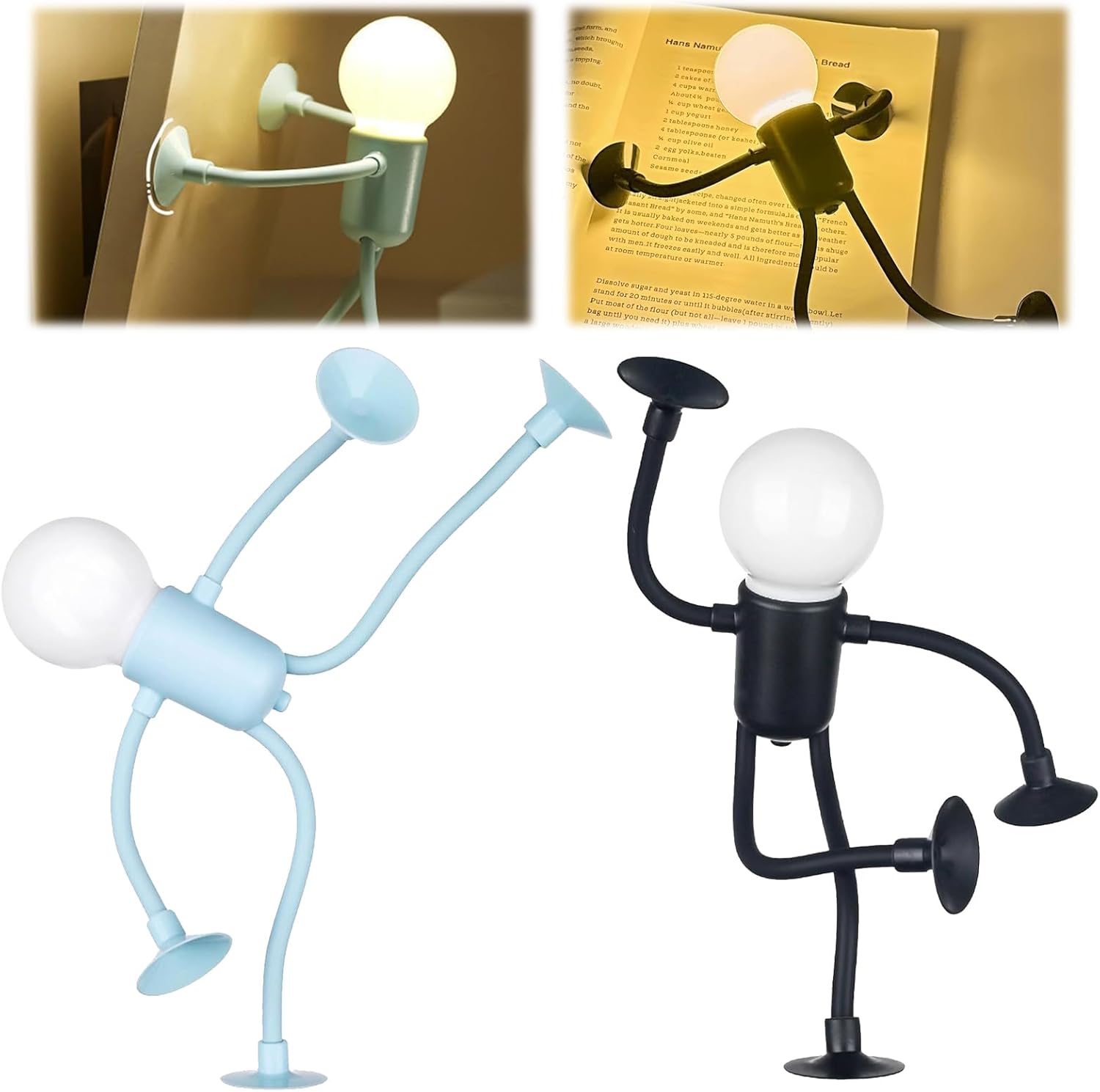 Lampka nocna dla dzieci, dwuczęściowy zestaw lampek nocnych LED, lampka nocna, lampka nocna do pokoju dziecięcego, niebiesko-czarna