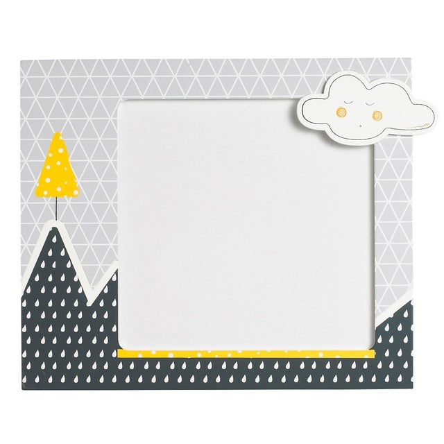 Set de 2 cadres photos enfant en bois en bois gris