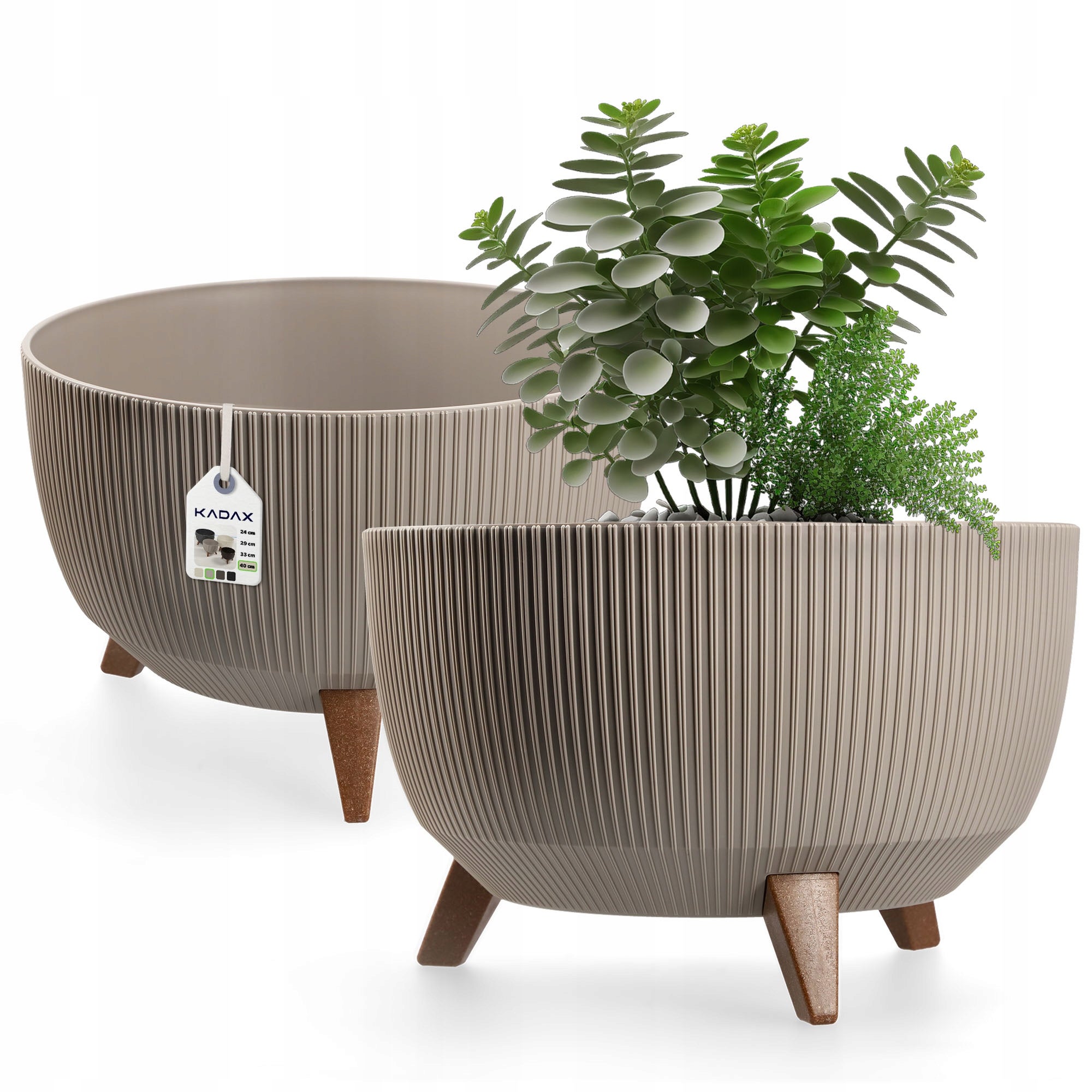 DONICZKA DONICA OGRODOWA Z NÓŻKAMI NA KWIATY DUŻA OKRĄGŁA WKŁAD MISA 40 cm