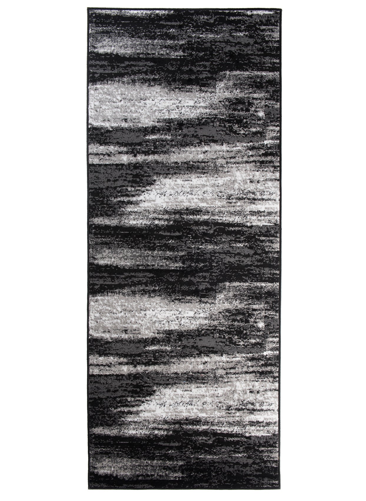 TAPISO Maya Tappeto Passatoia Corridoio Moderno Grigio Nero Macchiato Sottile 80 x 200 cm - 2