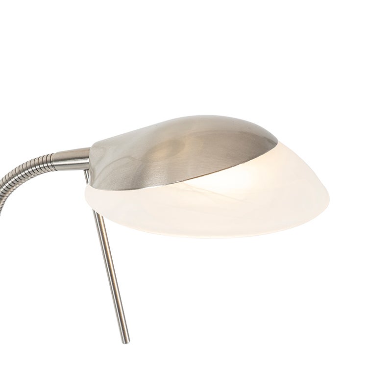 Qazqa moderne lampadaire uplighter avec bras de lecture - Empoli - acier, led intégrée 30w incluse, Integrated led, 2000k - - 3