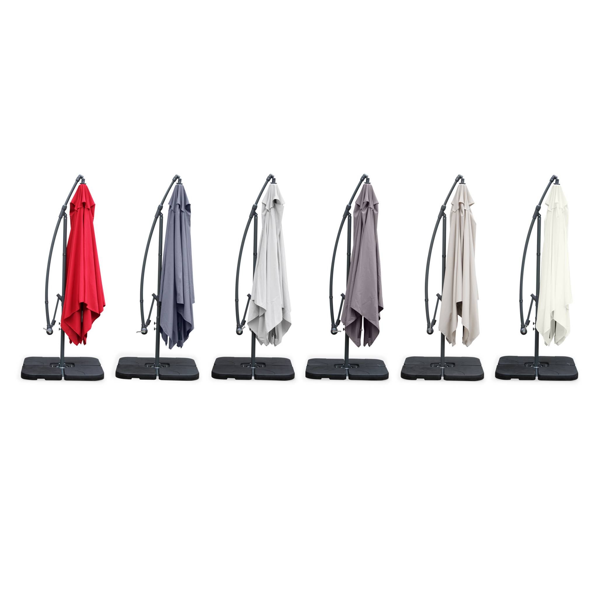 Parasol déporté carré 3x3m - Hardelot 3x3m - Beige - Manivelle anti-retour | Toile déperlante | Facile à utiliser - 5