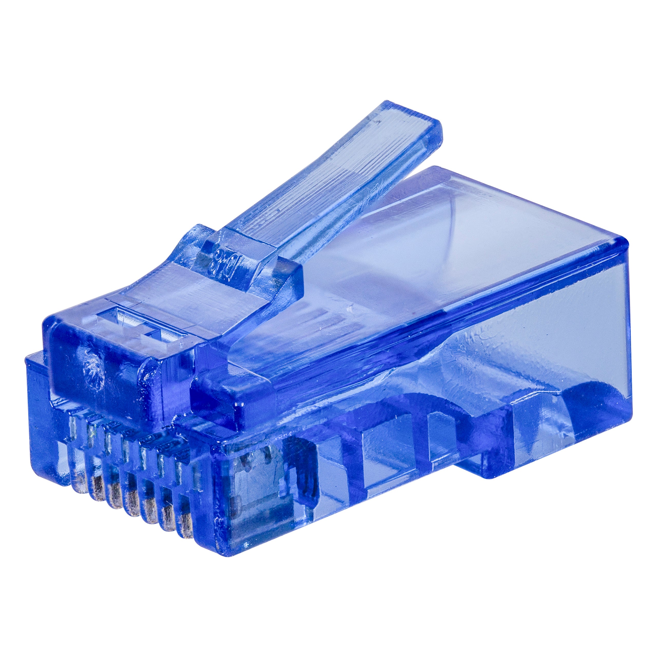Wtyki przelotowe RJ45 8P8C kat.5e UTP drut linka NEKU niebieskie 100szt