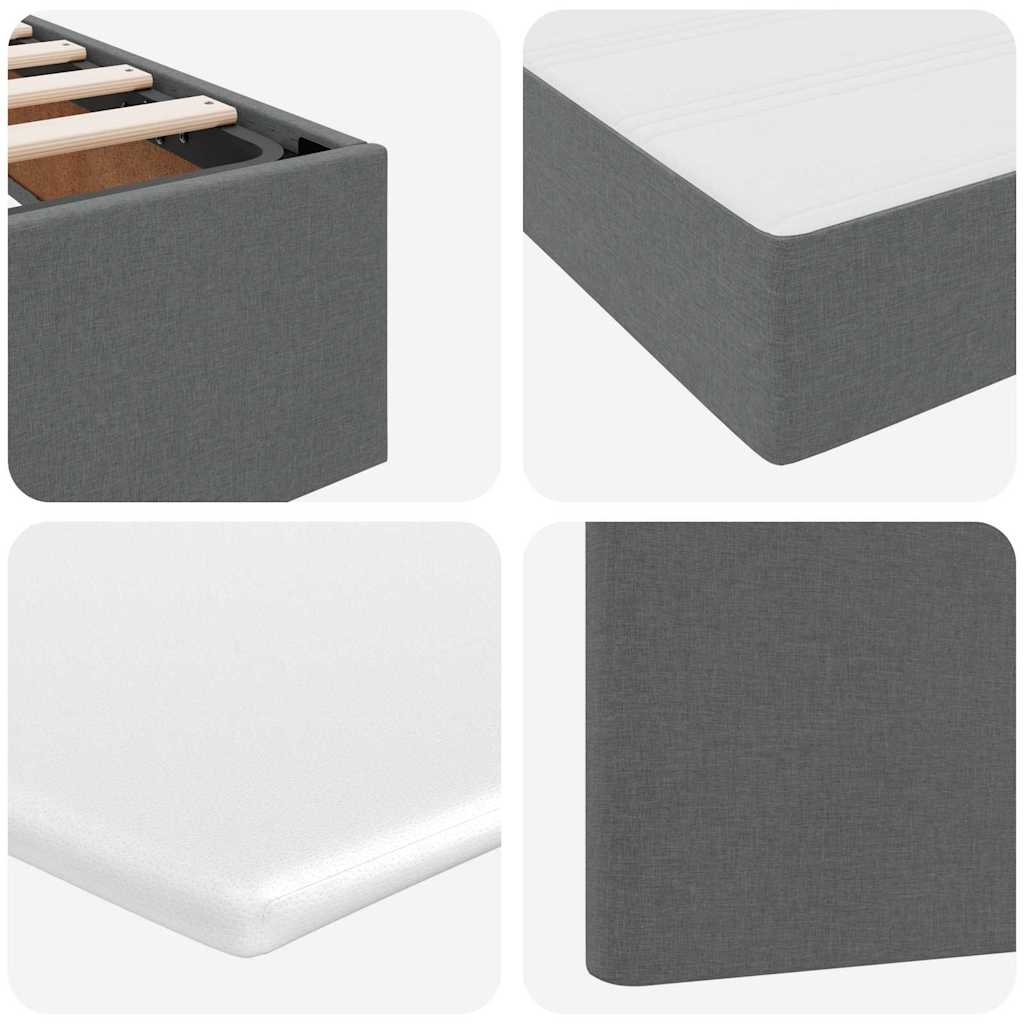 Lit de rangement avec matelas gris foncé 90 x 190 cm velours - 6