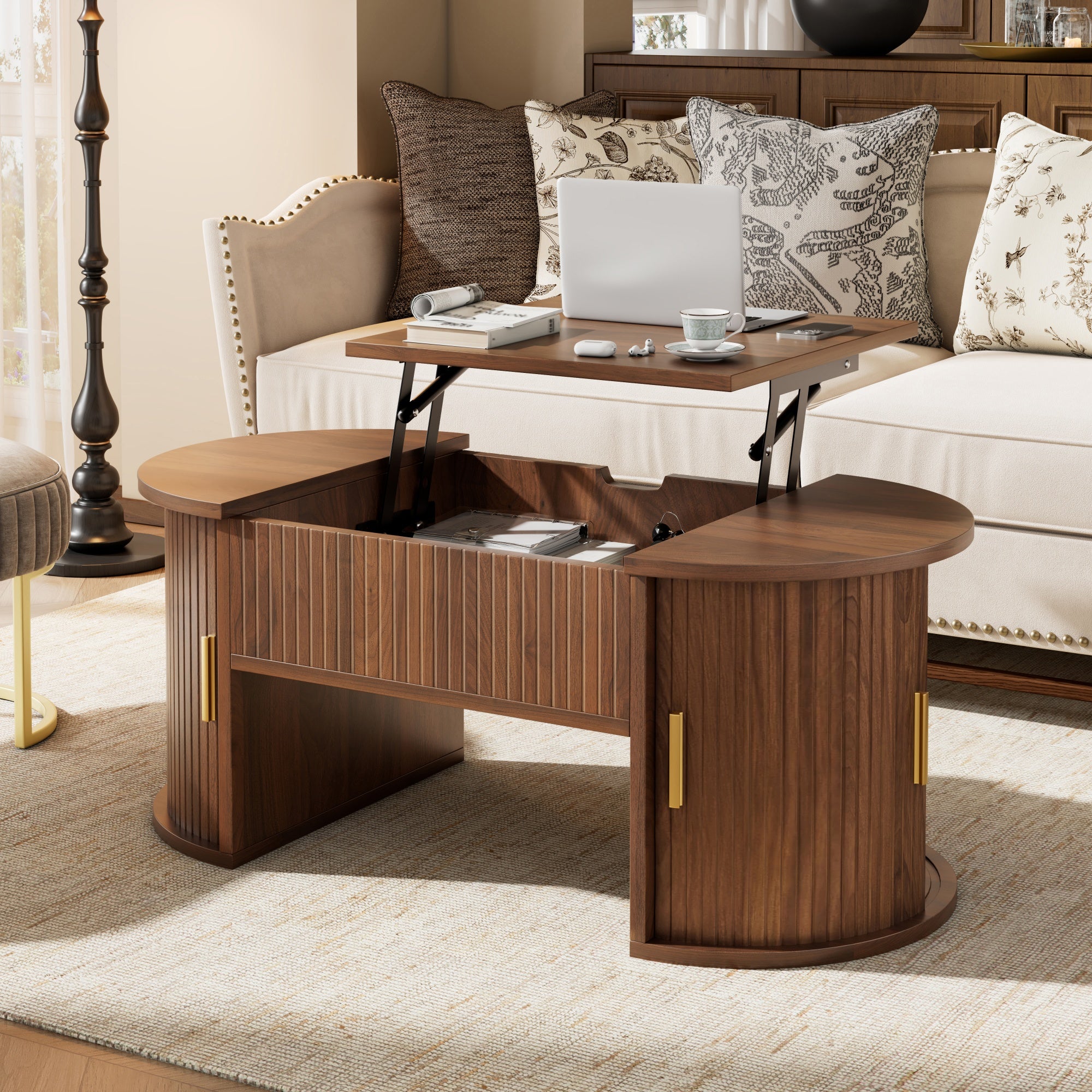 Table basse, 100 x 50 cm, avec espace de rangement, en mdf, coloris ...