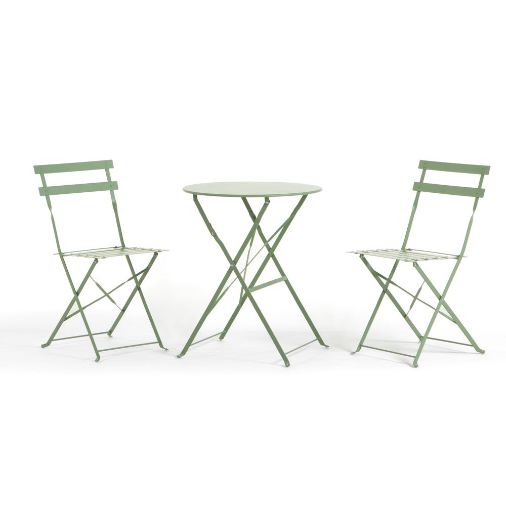 Ensemble de balcon pliable en métal avec table ronde Diego et deux ...