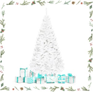 Sapin De Noël Artificiel 180 Cm PVC - 1355 Branches, Ouverture Parapluie, Socle En Fer - Réutilisable, Décorable