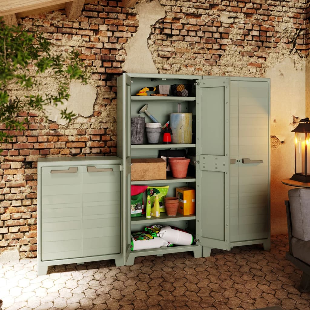 Armoire Rangement Ext Armoire basse de rangement d'extérieur Planet Gris jade Keter | Leroy ...