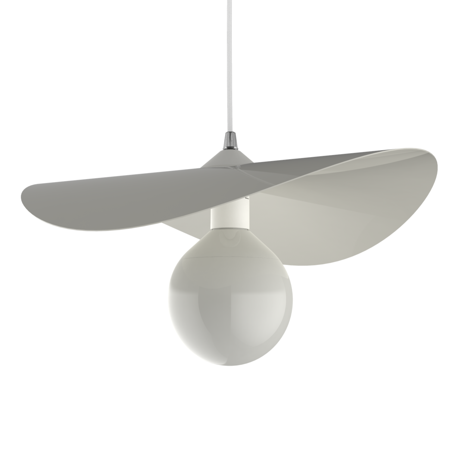 Lumicom | piuma lámpara pendiente, 1x e27, max 42w, metal, blanco brillante, d.40cm