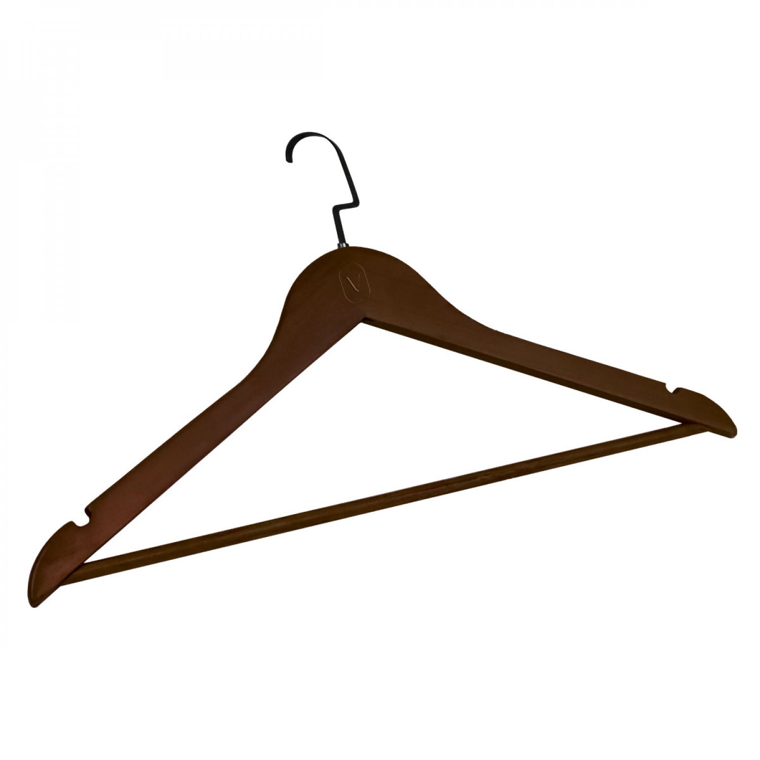 Lot de 40 cintres 44.5 cm pour vêtements adulte premium + avec crochet pivotant à 360° - Bois foncé - Vivezen - 6