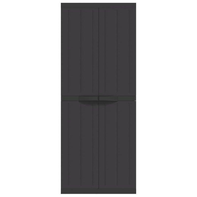 Armoire de rangement d extérieur noir 65x37x165 cm PP - 4