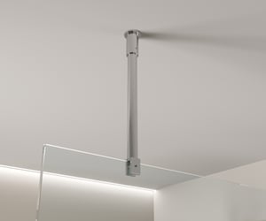 BERNSTEIN - Barre de fixation plafond pour paroi douche à l'italienne épaisseur 8 à 10 mm- Chrome