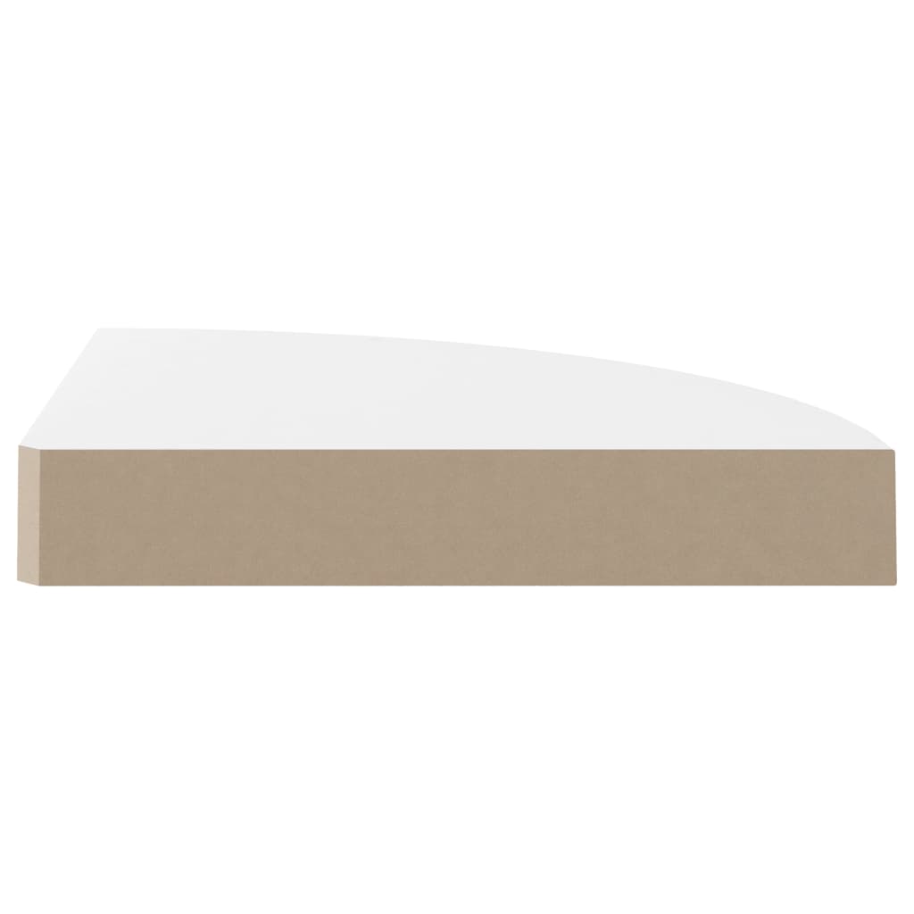 Étagère d'angle flottante Blanc brillant 25x25x3,8 cm MDF - 5