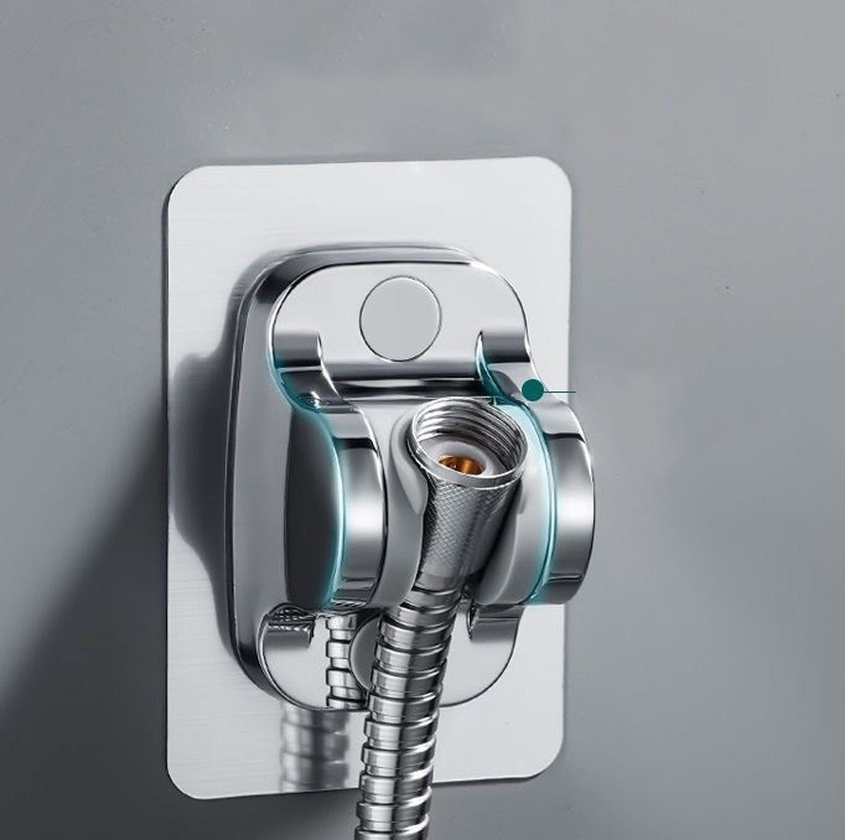 Cabezal de ducha sin clavos, ducha de pie, ajustable, montaje en pared, soporte para cabezal de ducha - 5