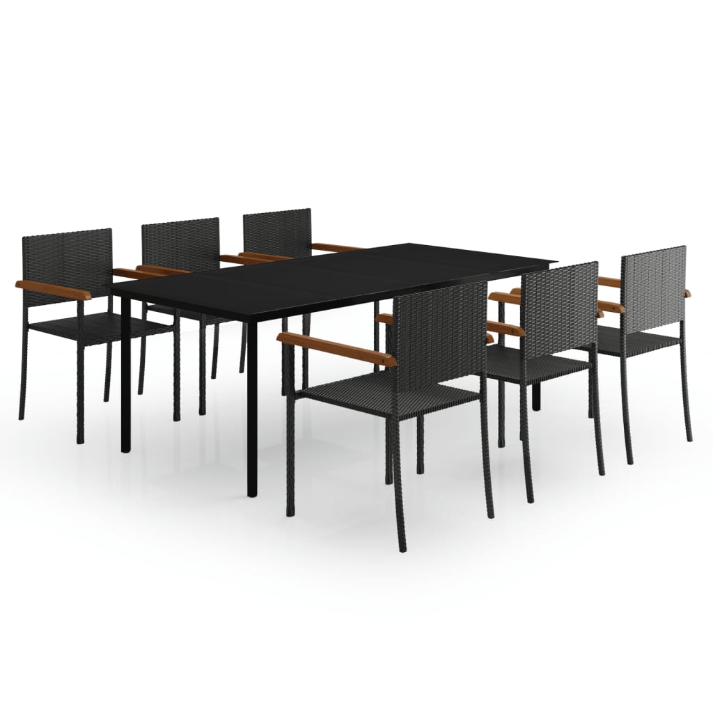 Maison Exclusive - Set da Pranzo da Giardino 7 pz Nero - 2
