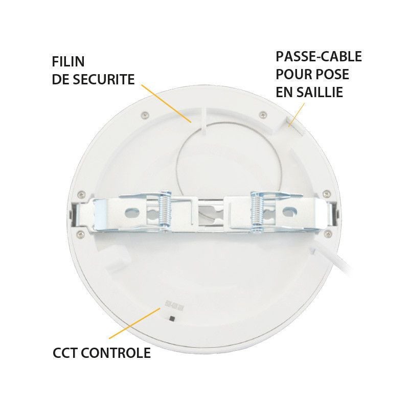 Downlight LED Rond - 170mm - 12W CCT - Blanc - Encastrable/Surface - 2