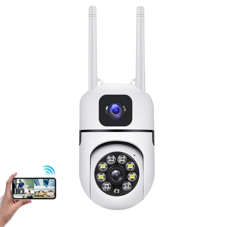 Telecamera WiFi 1080P Per Interni – Visione Notturna IR, Rilevamento Movimento, Audio Bidirezionale, 360°, Supporta MicroSD E Cloud