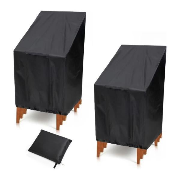 Pokrowiec na krzesło ogrodowe, zestaw 2 sztuk na 6 krzeseł sztaplowanych. Wodoodporny pokrowiec z filtrem UV użytku na zewnątrz. 134 x 66 x 89 cm