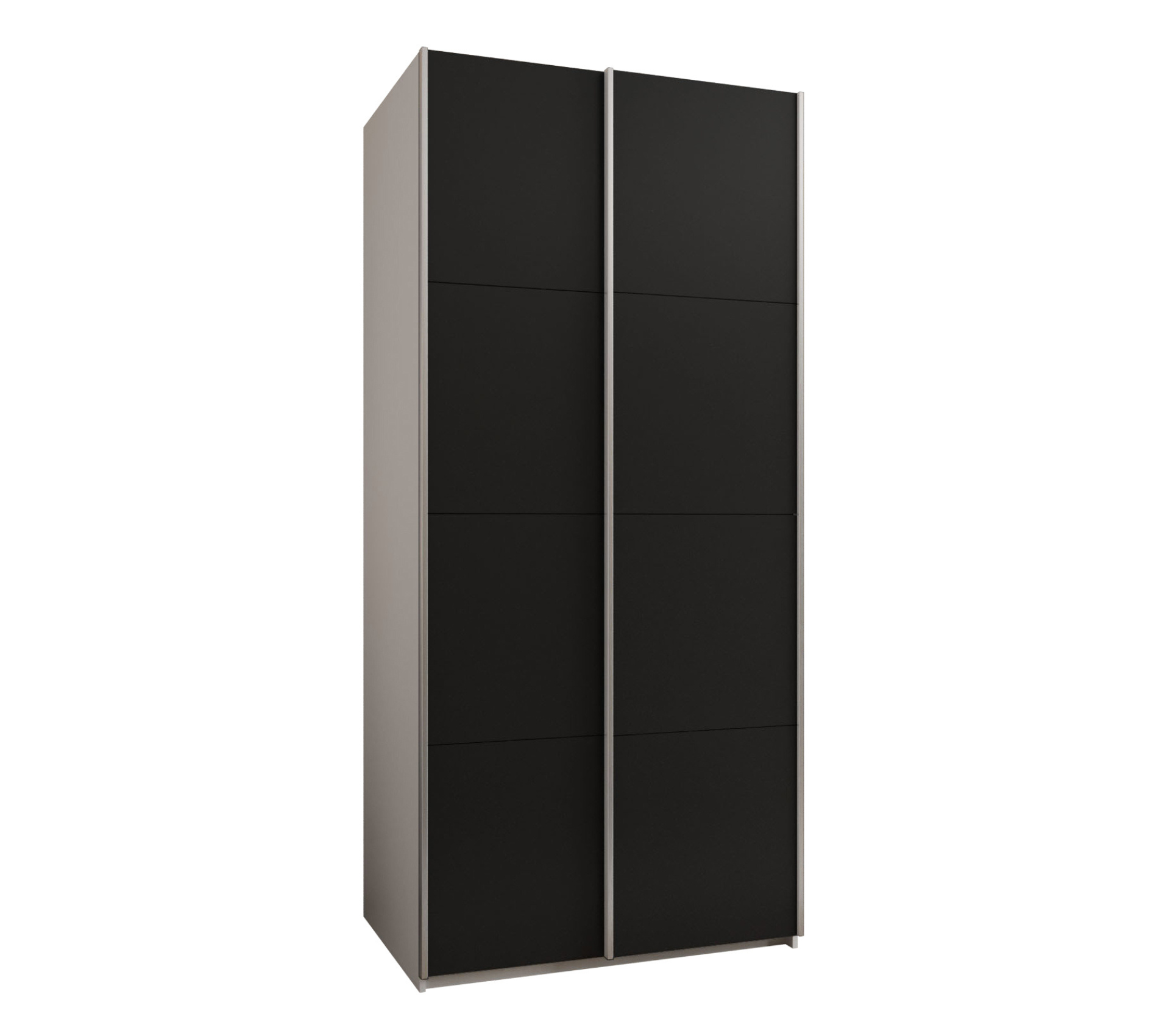 Szafa przesuwna wysoka Lux 1 110 x 64 x 245,5 cm biały + czarny + u. srebrny - Abiks Meble