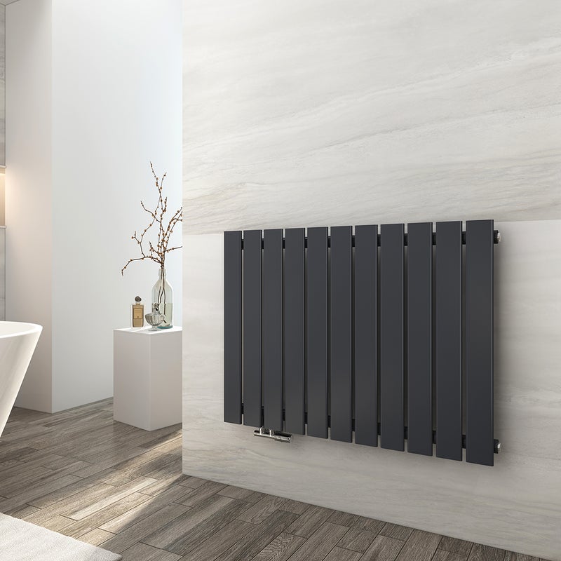 EMKE Grzejnik Stalowy Pojedynczy Poziomy 618W, 63x85 cm, 4 bar, do 5 m² – Antracytowy