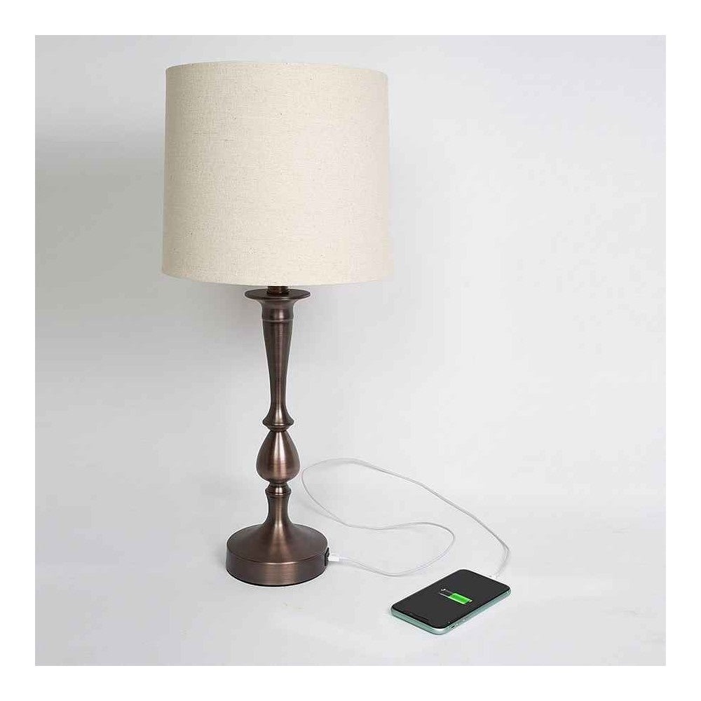 Bureau avec port USB modèle KHALIFA marron avec écran FABRILAMP - 2