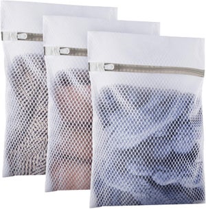 3 Sacchetti A Rete Per Lavatrice 30x40 Cm, Con Fermacorda, Maglia Fine – Proteggi Biancheria Intima E Calze