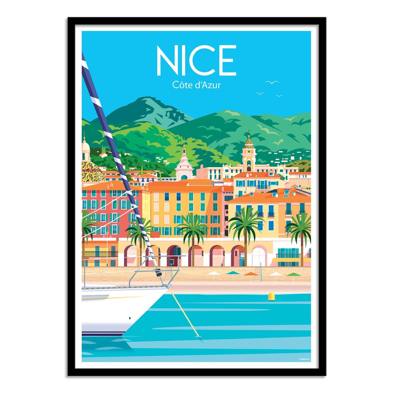 Affiche d’art 50 x 70 cm - Nice Côte d'Azur - Raphael Delerue - 2