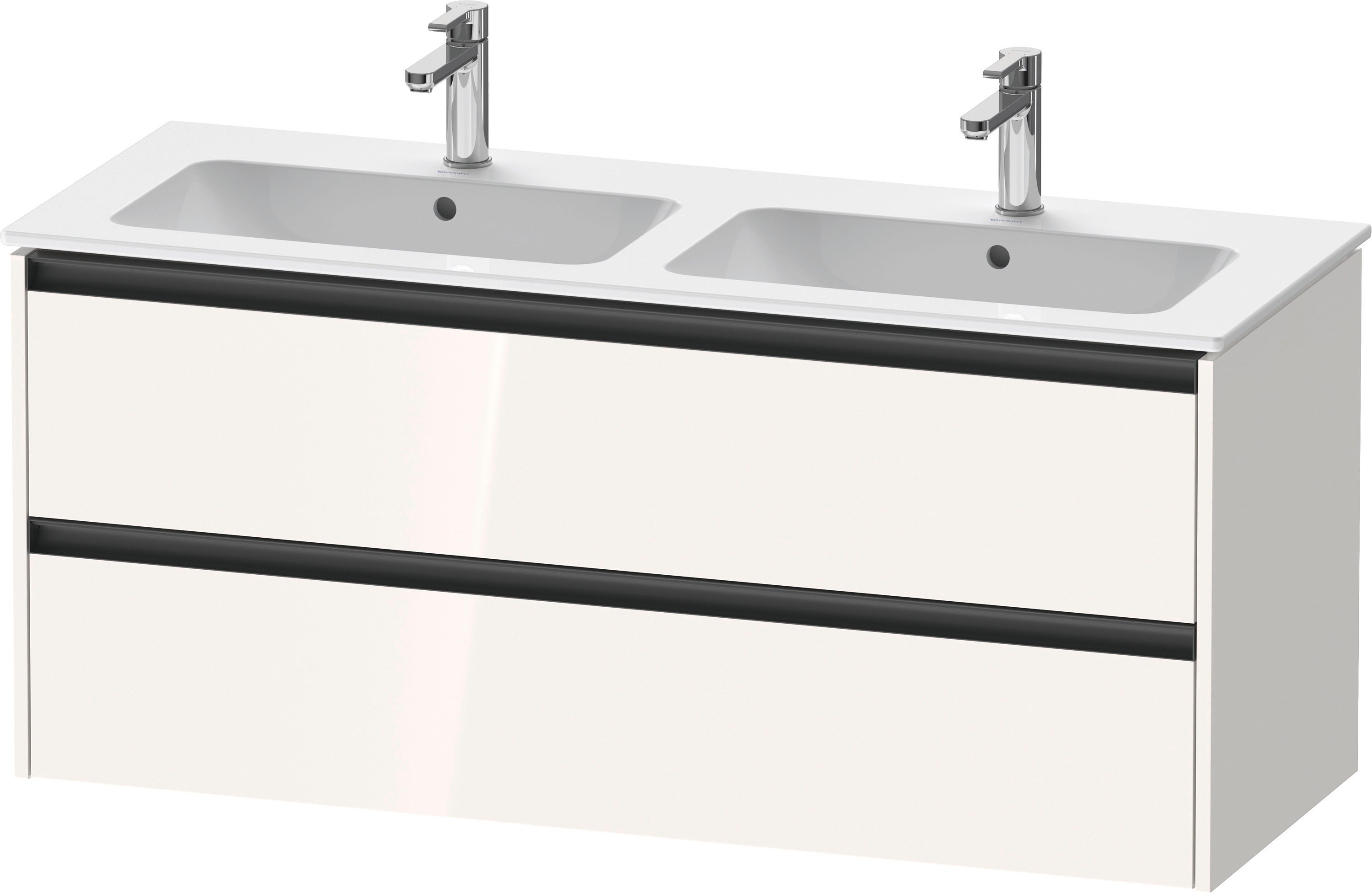 Duravit Ketho.2 bâti-support lavabo suspendu, 2 tiroirs, 1280x550x480mm ...