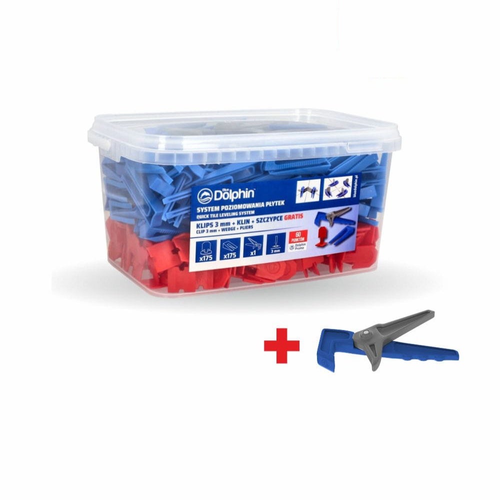 SSP MIX CZERWONY, Blue Dolphin, 3mm, 175 KLINÓW + 175 KLIPSÓW + SZCZYPCE gratis