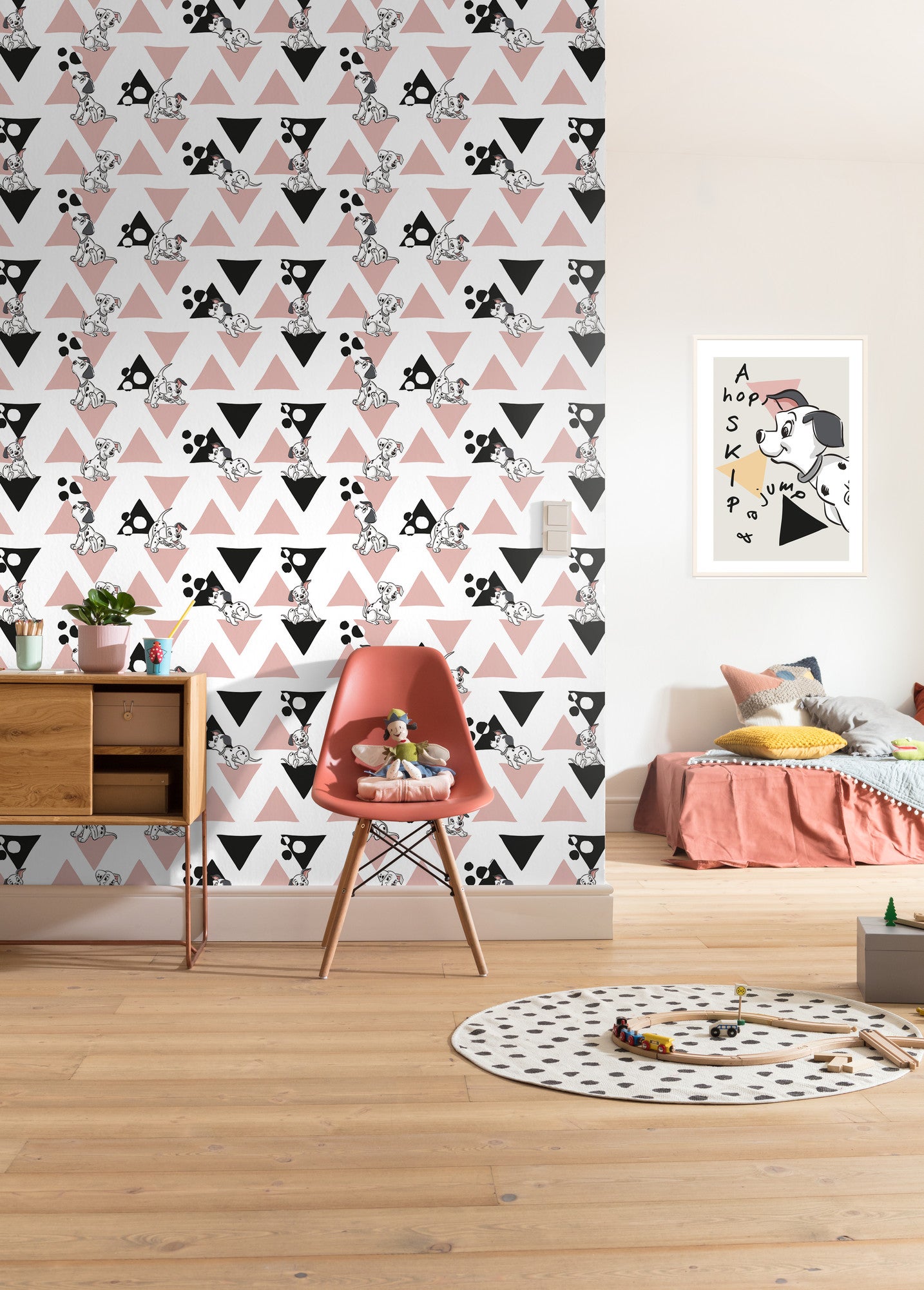 Fototapeta 101 dalmatyńczyków starego różuIczarno-białym - 200 x 280 cm - SANDERS &amp; SANDERS