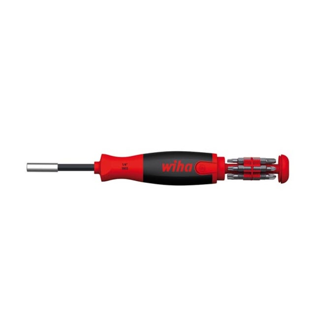 Wiha Tournevis avec magasin d'embouts LiftUp 25 mélange avec 12 embouts, 1/4