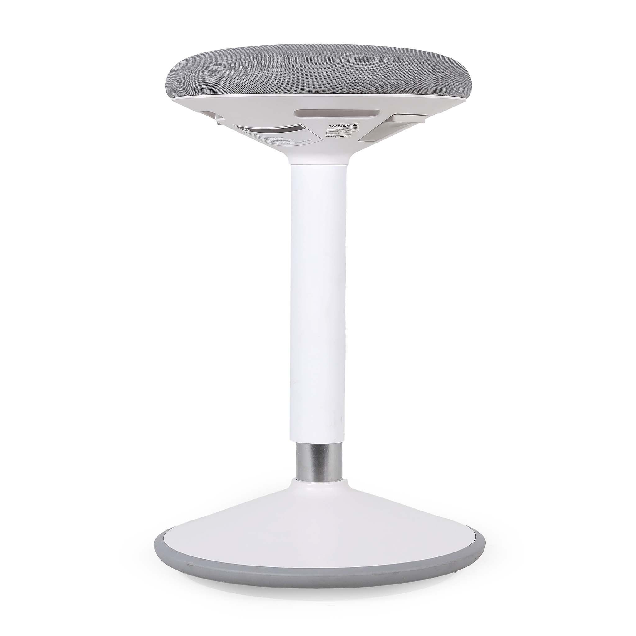 Wiltec Sgabello sit stand grigio, sgabello girevole regolabile in