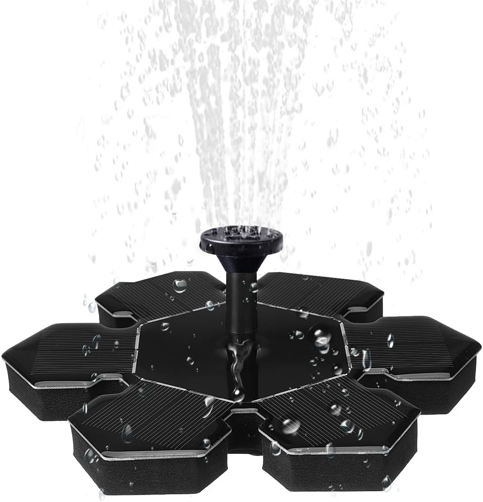 Fontanna solarna, poidełko dla ptaków, fontanna kwiatowa, pompa wodna zasilana energią słoneczną, fontanna ogrodowa, dekoracja ogrodu