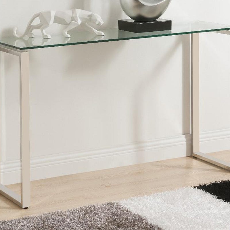 Konsolka FREYA - Hartowane szkło i chromowany metal