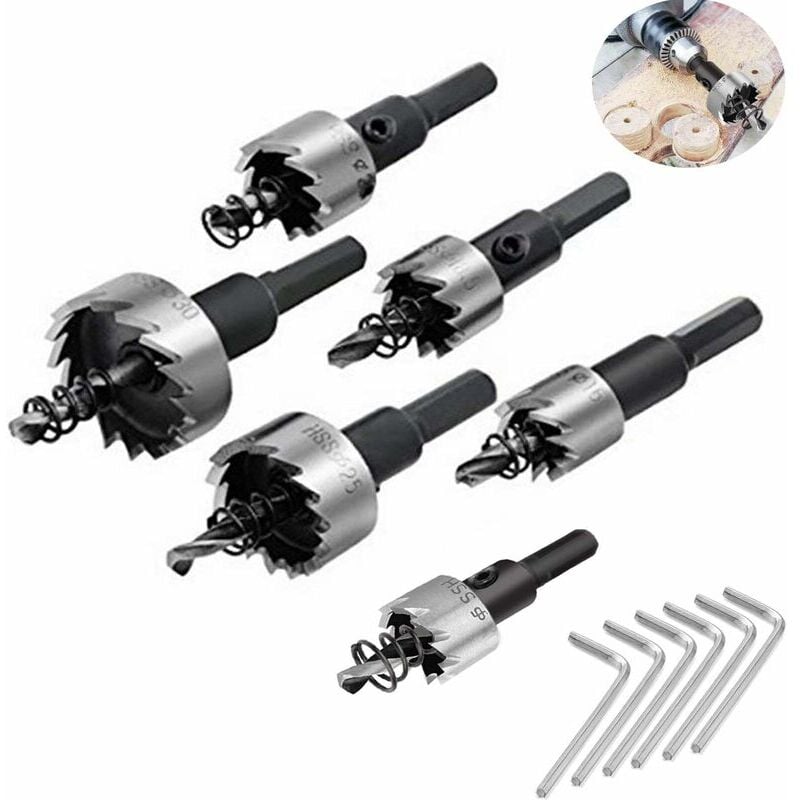 Wiertło, 6 szt. 16-32 mm HSS Węglik Frez Wiertło Zestaw do wiertarki Piła Do Cięcia Otworów do Otwierania Do Obróbki Metali