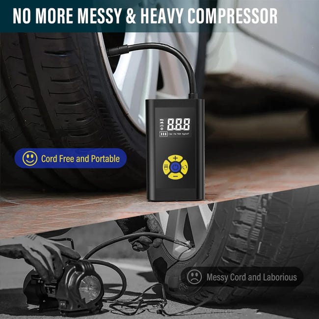 Gonfiatore Digale Per Pneumatici DC 12 Volt Compressore D'aria - Foto 6