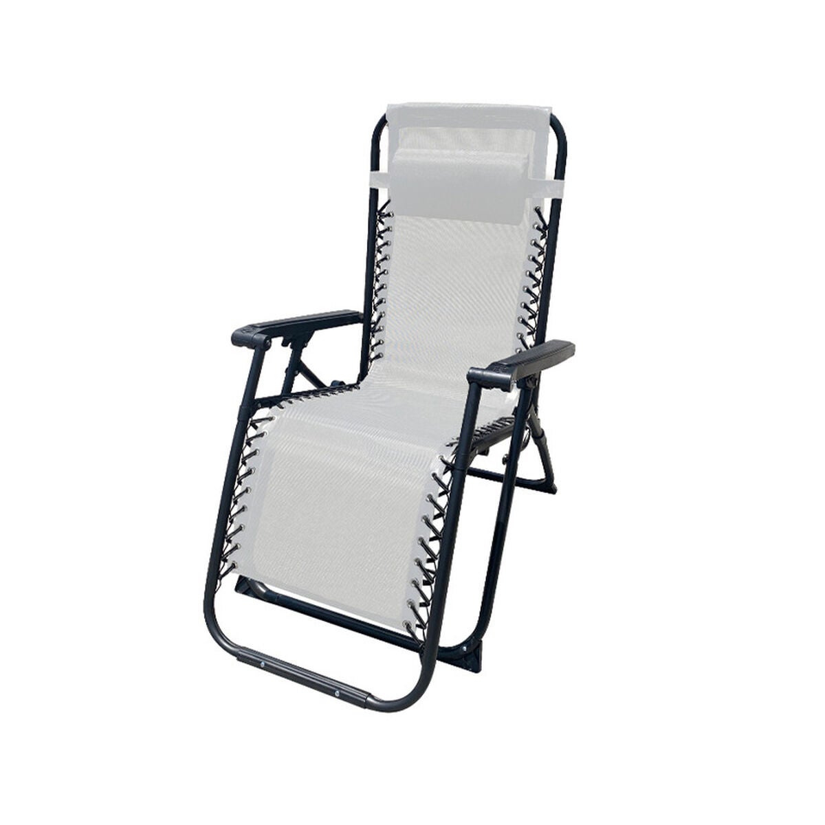 Marbueno Chaise Longue Pliante Acier Avec Coussin Jardin et Piscine 90X66X108 cm Gravité Zéro Beige 10005 - 8