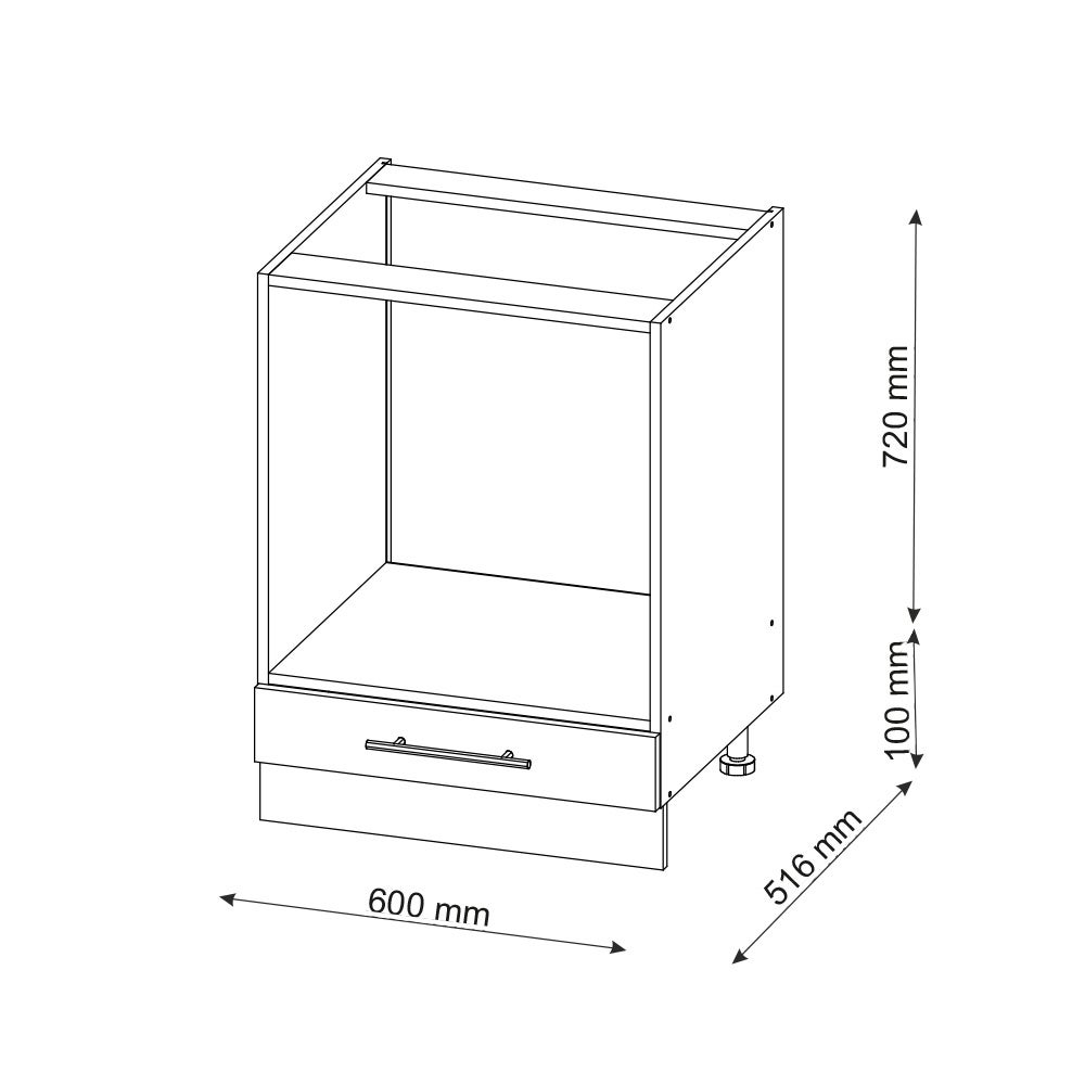 Vicco Meuble pour four Fame-Line, Vert Or Campagne, 60cm sans PT - 3