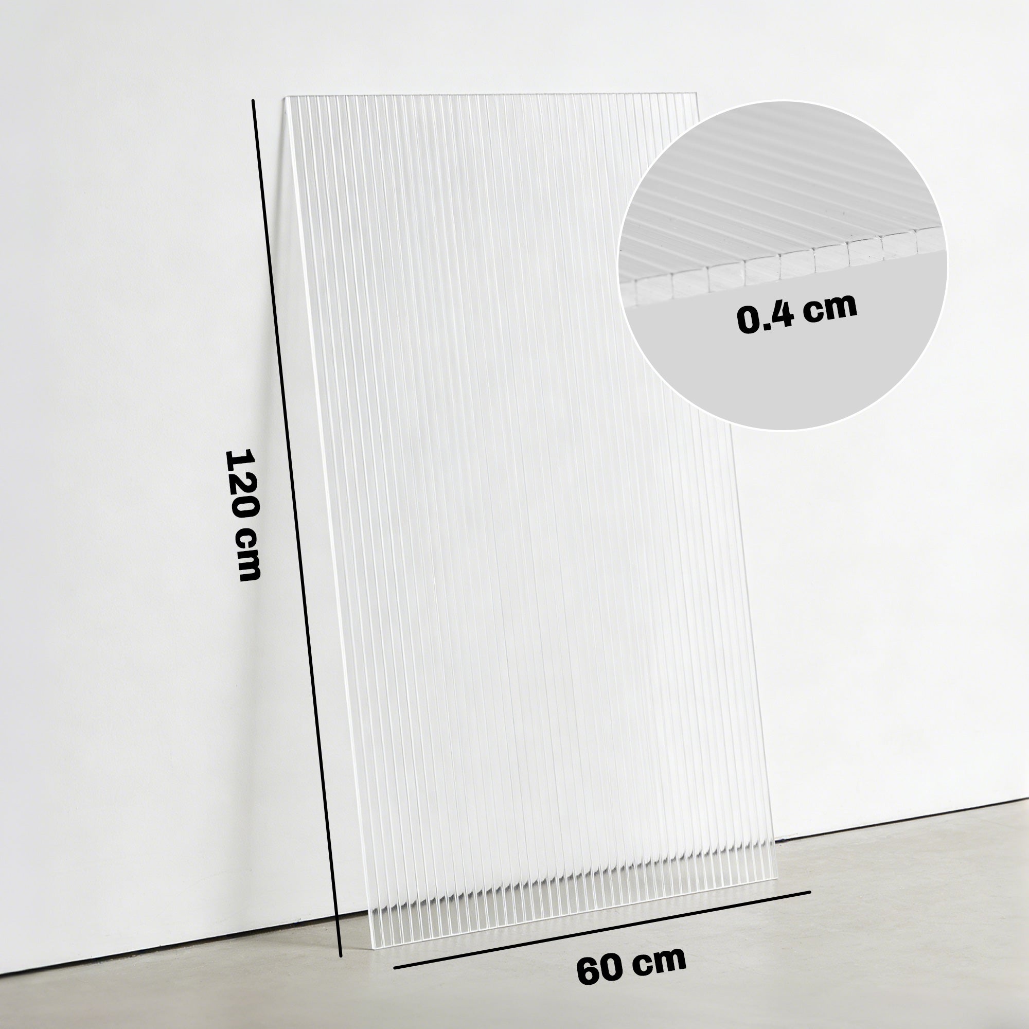 Lot de 10 plaques alvéolaires en polycarbonate, 120 x 60 cm, anti-UV, découpables, pour serres, auvents et toitures. - 5