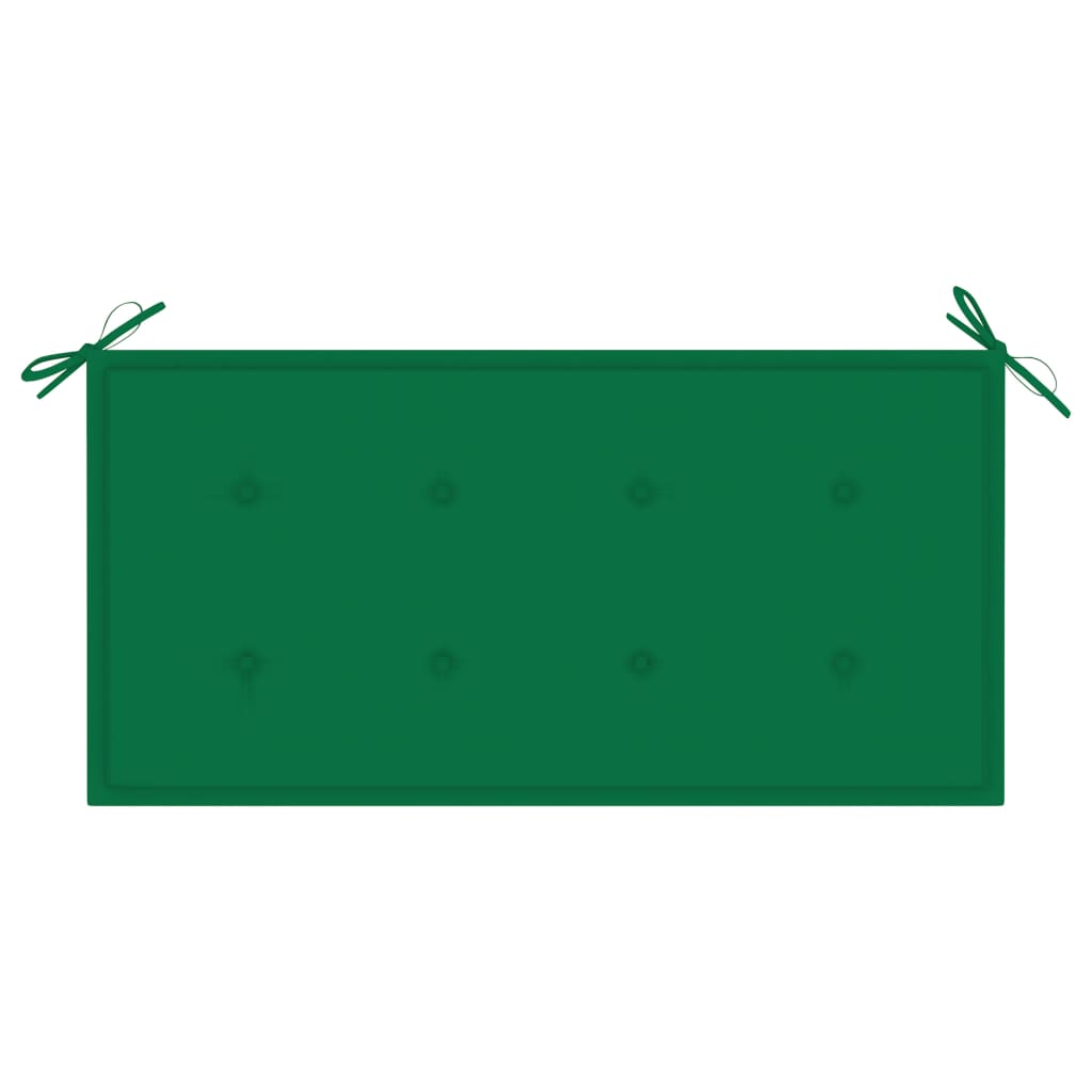Banc de jardin avec coussin vert 112 cm Bois de teck massif - 6