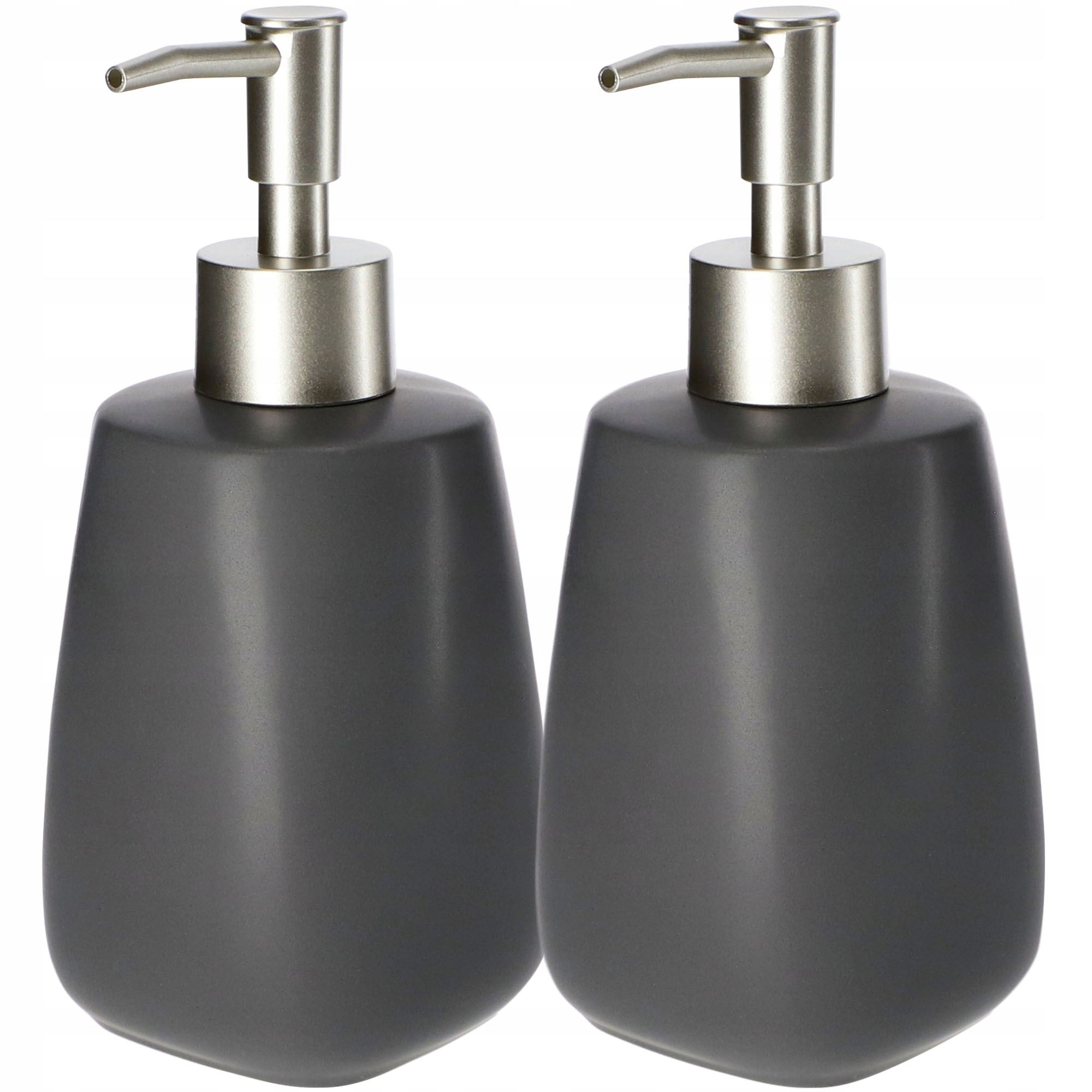 DOZOWNIK MYDŁA NA MYDŁO W PŁYNIE POJEMNIK PŁYN 400 ml SZARY CERAMICZNY 2szt