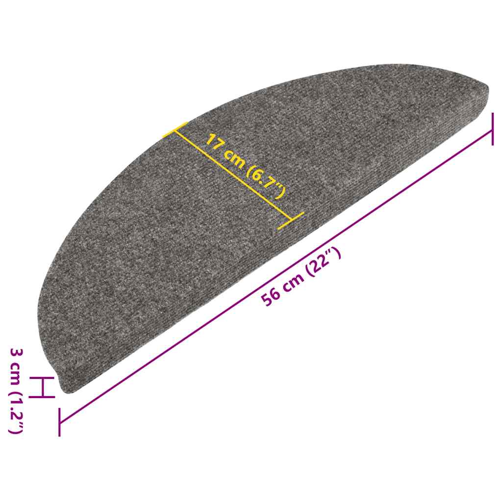 vidaXL Tapis d'escalier auto-adhésifs 10 pcs gris 56x17x3 cm - 9