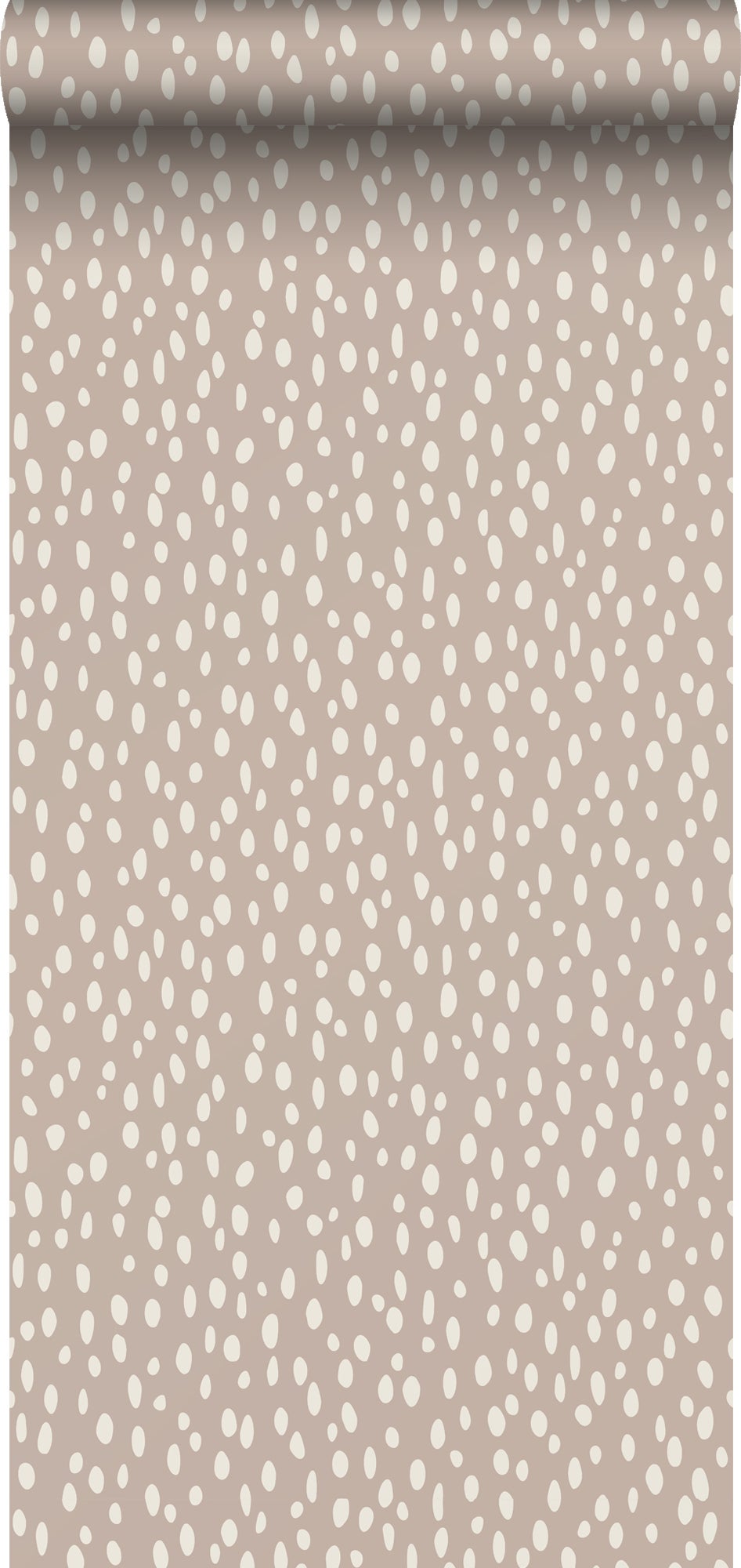 Tapeta kropki starego różuIbiałym - 53 cm x 10.05 m - ESTAHOME