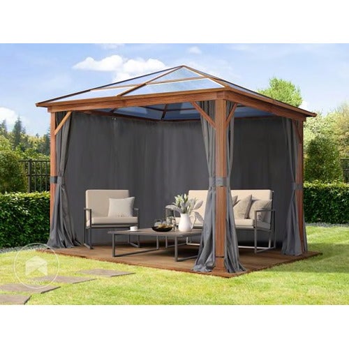 Gazebo Da Giardino 3x6m - Tetto Fisso In PVC 550g/m&sup2;, Impermeabile E Ignifugo | Per Feste Ed Eventi