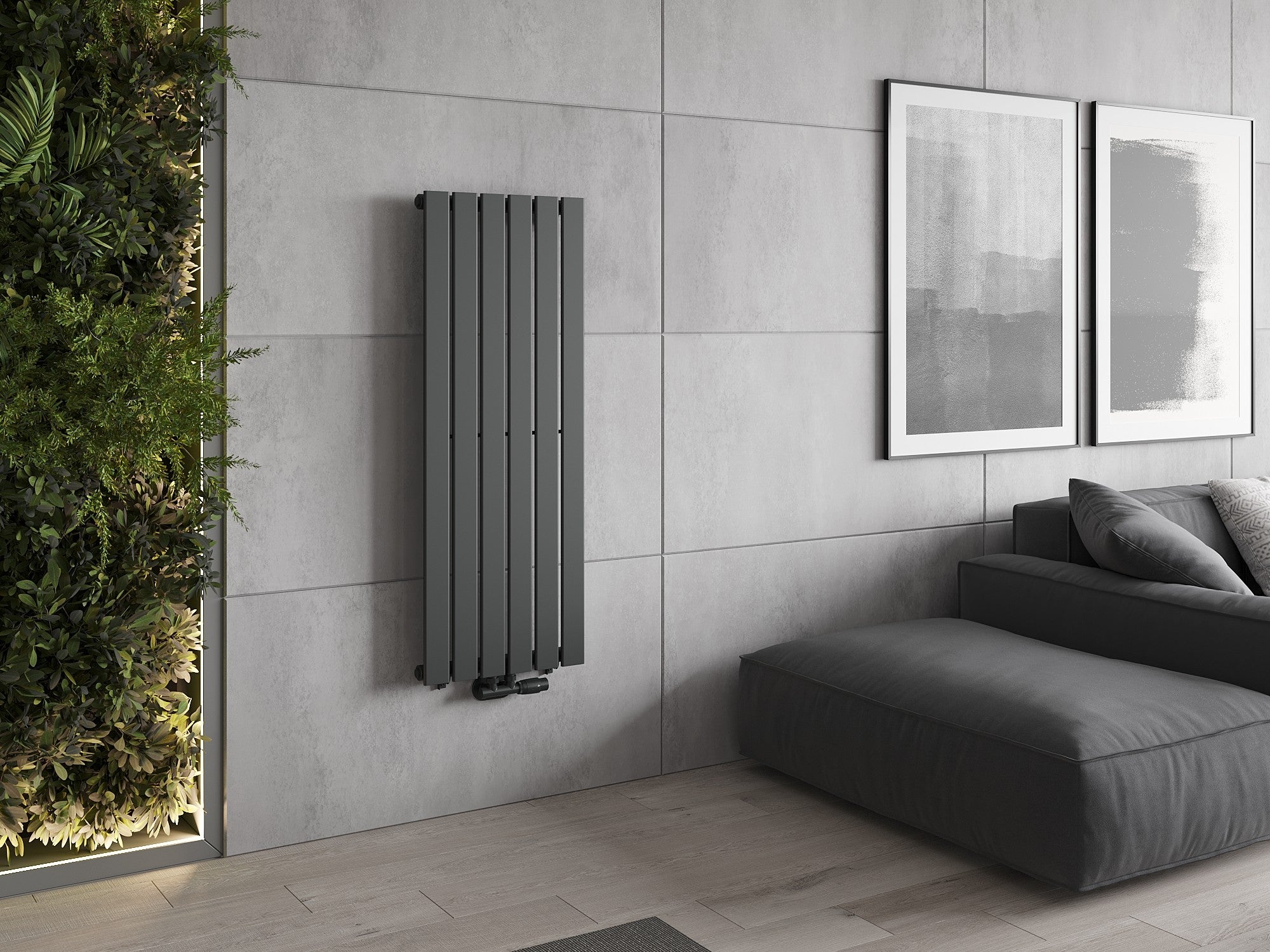Mexen Boston grzejnik dekoracyjny 1200 x 452 mm, 611 W, antracyt - W213-1200-452-00-66