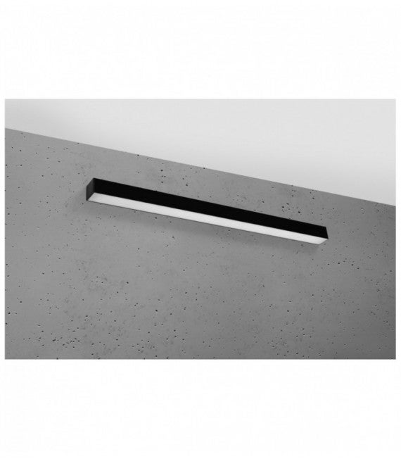 Kinkiet PINNE 90 czarny, minimalistyczny - 90x6x6cm Sollux