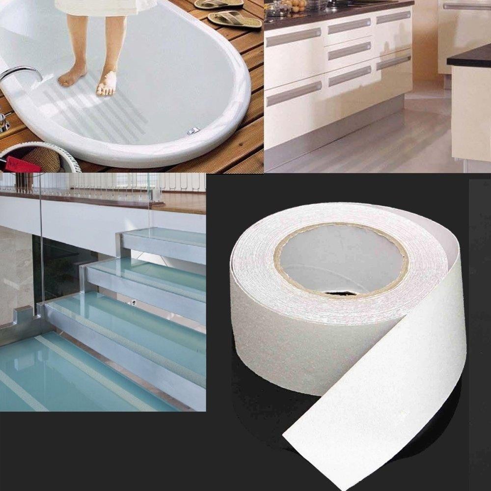 Nastro adesivo antiscivolo trasparente 25/50mm per bagno, piatti doccia, vasche - 25mm x 6MT - 4