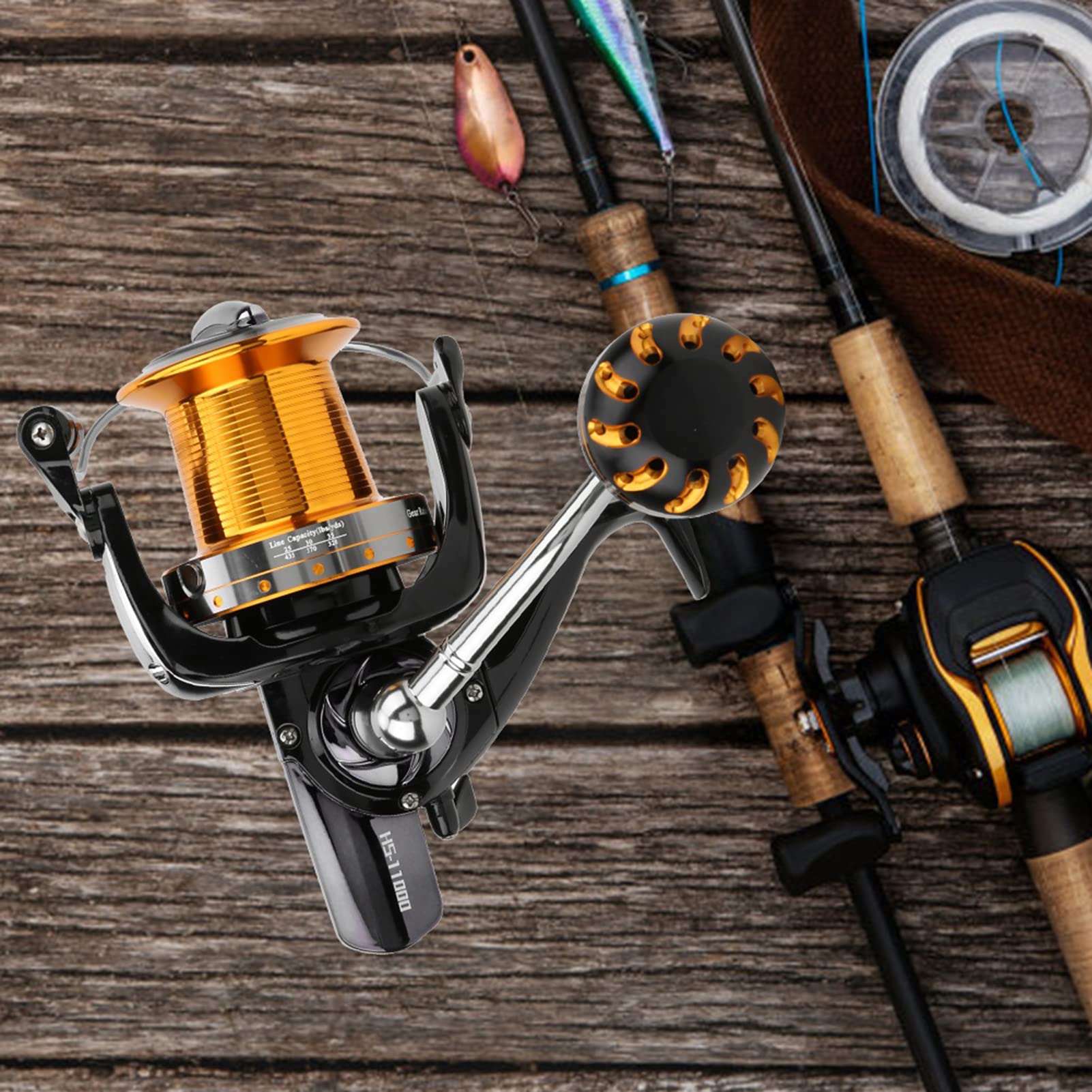 Ruota per lancio con esche per pesci d'acqua salata in metallo con mulinello da pesca a 16 alberi di grandi dimensioni (11000) - 5