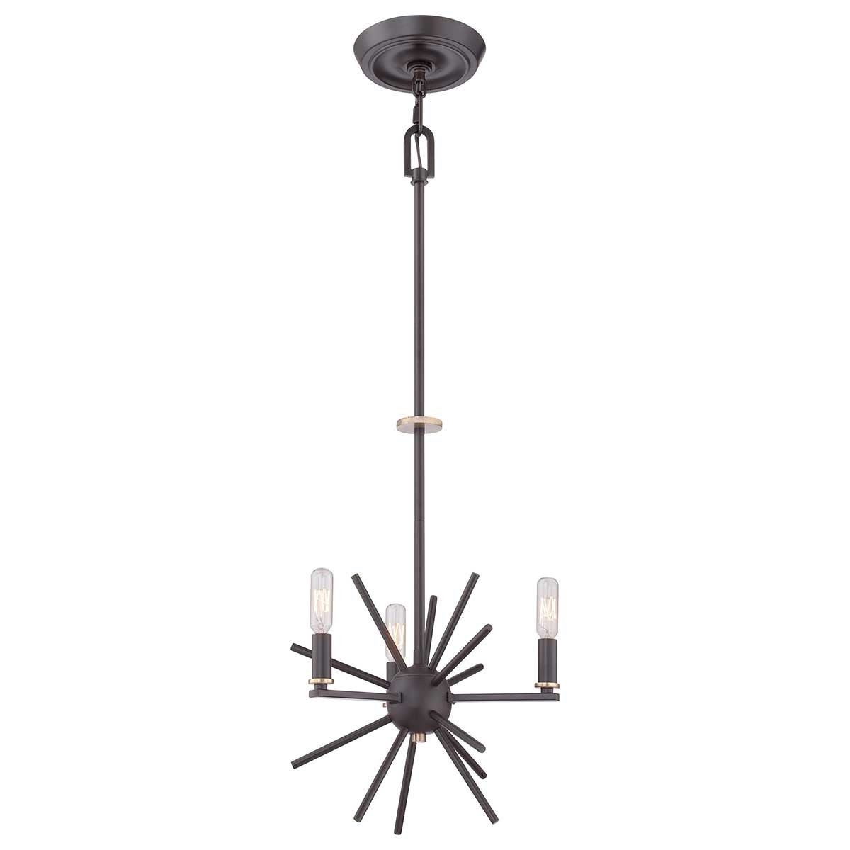 Lampa wisząca Carnegie zachodni brąz 3xE14x60W wym: 125,8 x 33 x 33 cm metal Quoizel